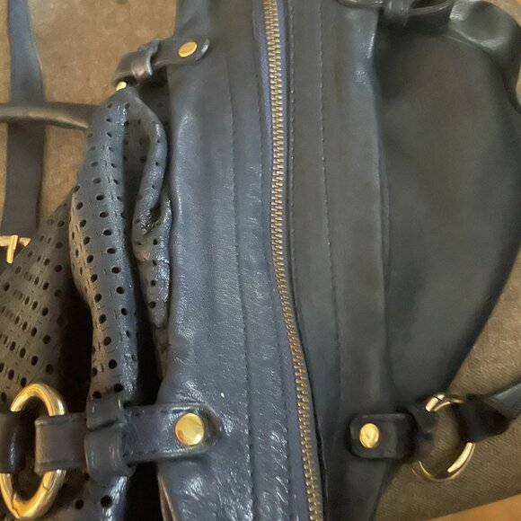 Baldinini perforated large navy leather bag - Picture 10 of 12